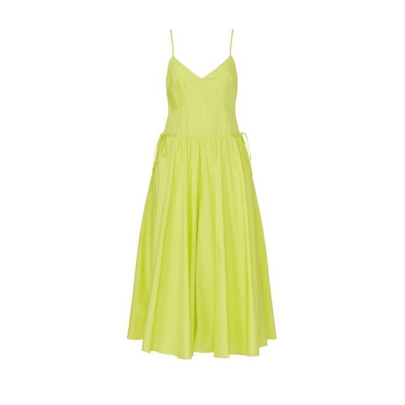 Jason Wu V-Neck Spaghetti-Strap Maxi Dress in Yellow 0 Womens A-line Cotton - Picture 12 of 16